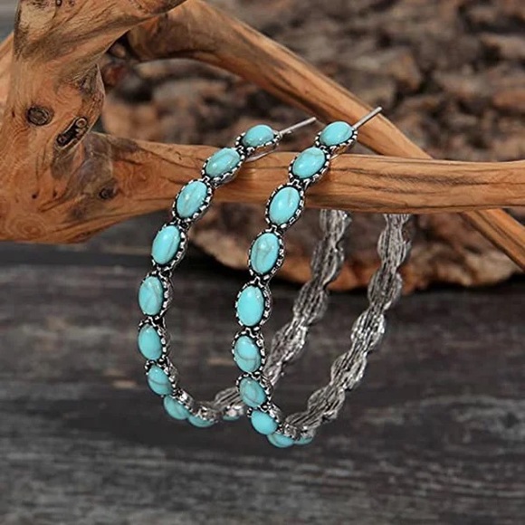 Turquoise hoops - Picture 4 of 5